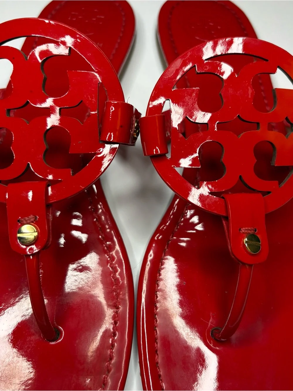 Tory Burch Miller Patent Sandals – Red – Size 10 - Picture 3 of 8